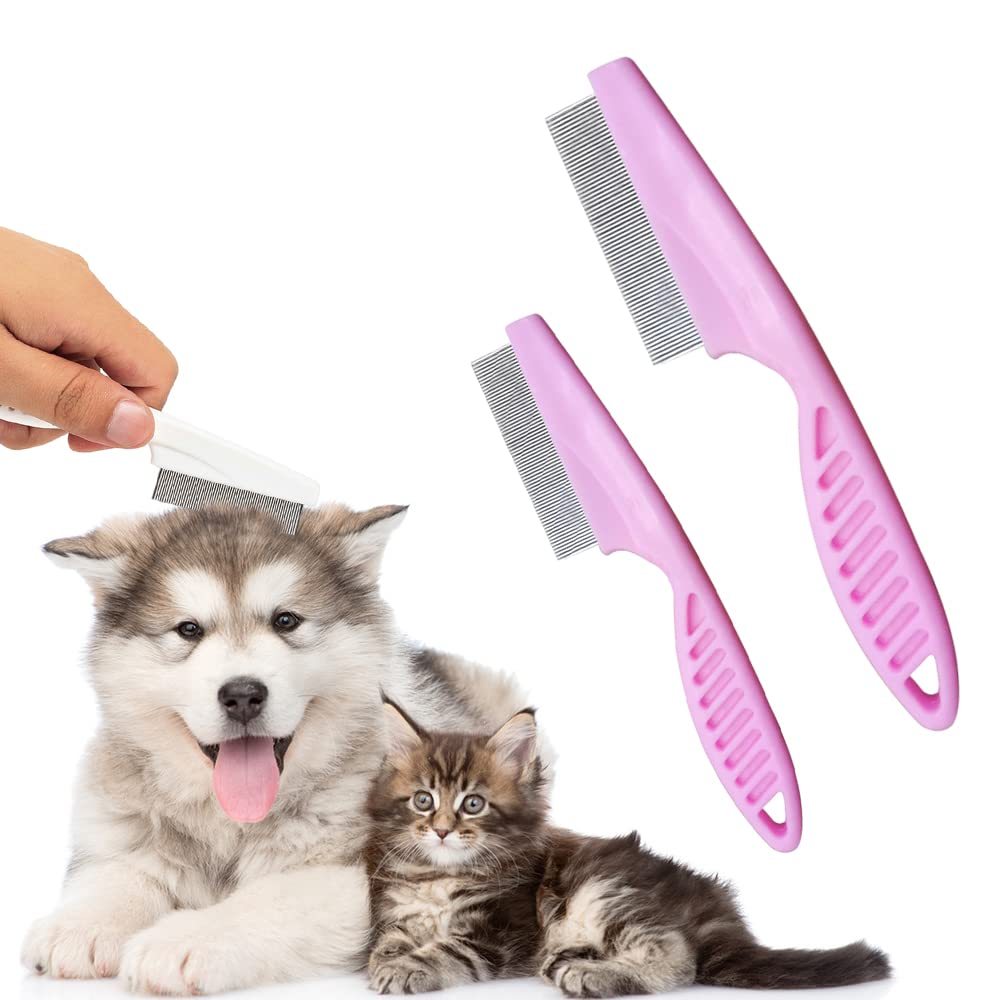 Multifunctional Pet Comb Tear Stain Removal Comb Magic Pets Grooming Comb Kit For Small Dogs Puppies Pet Grooming Brush Fine-Tooth Stainless Grooming Massage Comb